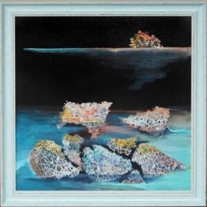 tsarimira a painting on a colorful base made from an imprint of a